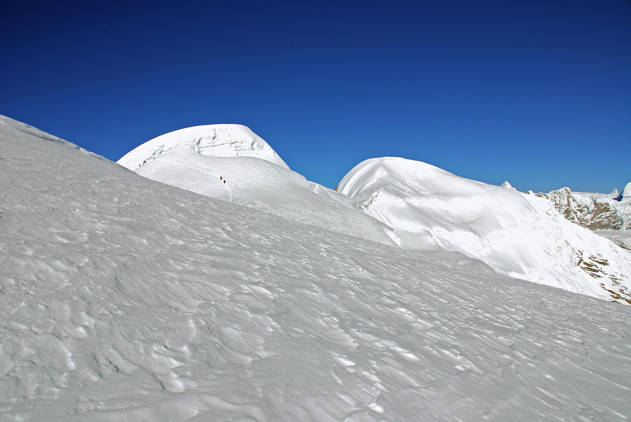13 02 Mera Peak Central Summit And Mera Peak North Summit From Just Below Mera Peak Eastern Summit